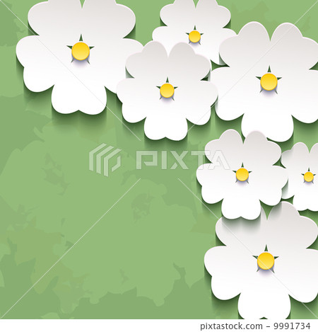 Vintage floral background with 3d flower sakura Vintage floral background with 3d flower sakura 9991734