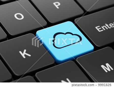 Technology concept: Cloud on computer keyboard background Technology concept: Cloud on computer keyboard background 9991826
