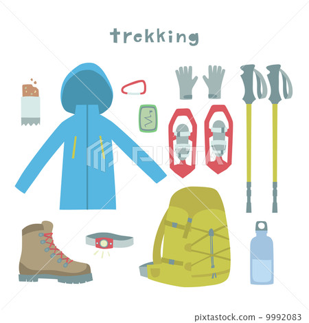 Trekking vector illustration set 9992083