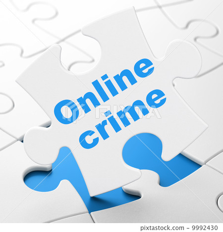 Security concept: Online Crime on puzzle background Security concept: Online Crime on puzzle background 9992430