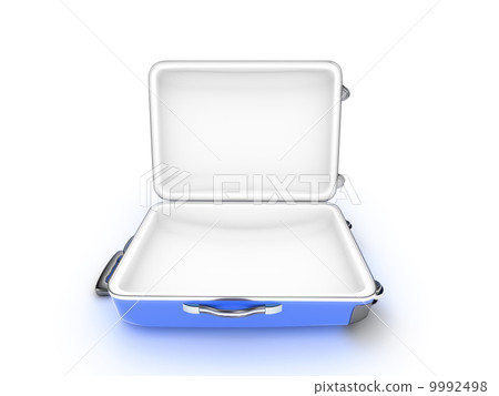 Opened suitcase on white background 9992498