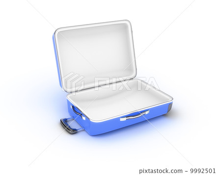 Opened suitcase on white background Opened suitcase on white background 9992501