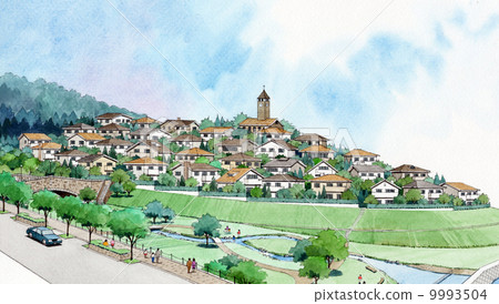新鎮山鎮的插圖圖片 9993504
