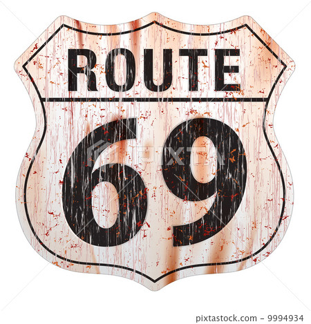 Route Sixty Nine Grunge Sign. 9994934