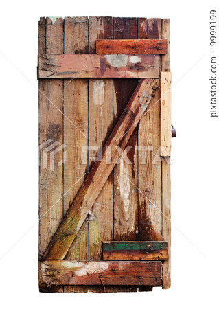 Old decayed wooden door. Isolated Old decayed wooden door. Isolated 9999199