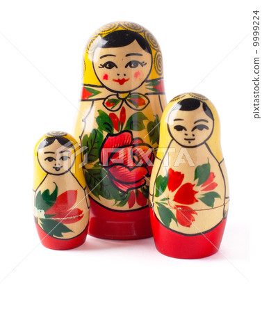 Russian dolls isolated on white background Russian dolls isolated on white background 9999224
