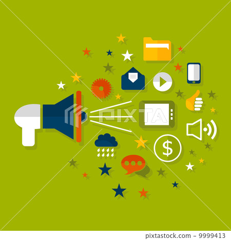 Advertising a megaphone Advertising a megaphone 9999413