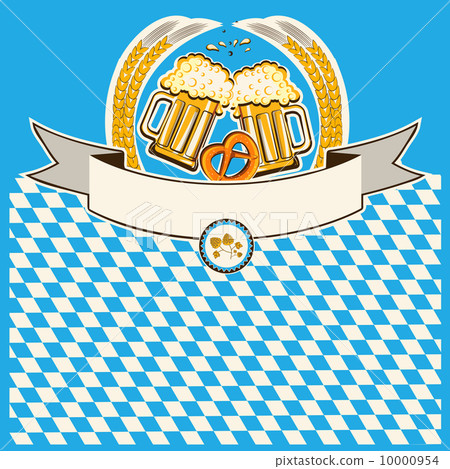 two glasses of beer on Bavaria flag background 10000954