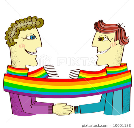 happy gays couple with hands together.Vector cartoons image isol happy gays couple with hands together.Vector cartoons image isol 10001188