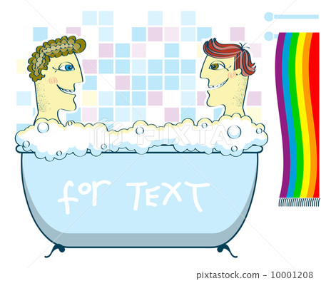 gays couple taking a bath.Vector illustration background for te 10001208