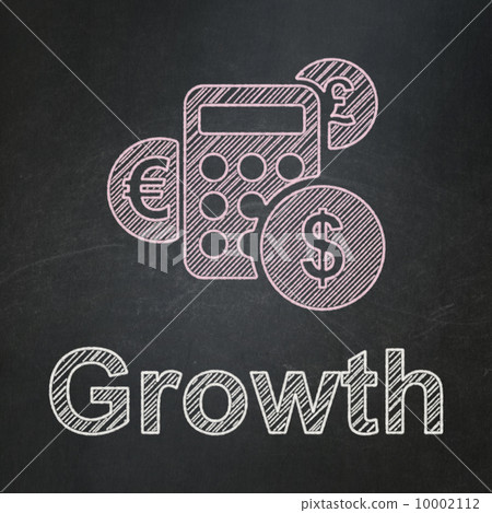 Finance concept: Calculator and Growth on chalkboard background Finance concept: Calculator and Growth on chalkboard background 10002112