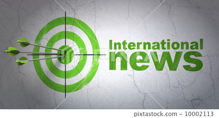 News concept: target and International News on wall background 10002113