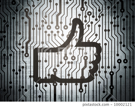 Social media concept: circuit board with Thumb Up Social media concept: circuit board with Thumb Up 10002121