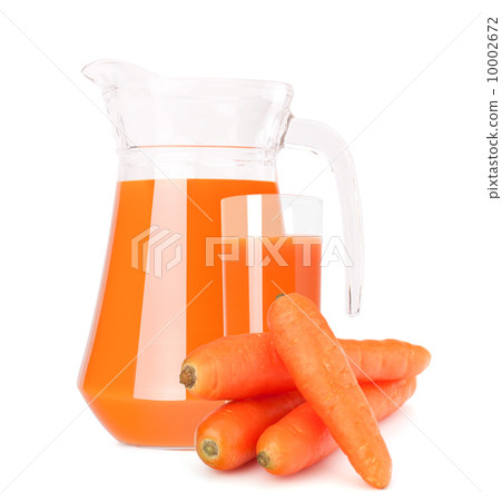 Carrot vegetable juice in glass jug 10002672