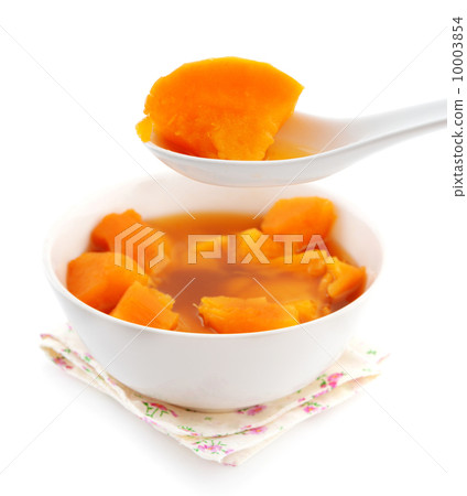 Bowl of sweet potato soup. Bowl of sweet potato soup. 10003854
