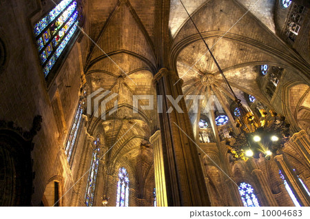 大教堂，西班牙，巴塞羅那，高迪 10004683