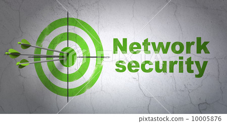 Protection concept: target and Network Security on wall background Protection concept: target and Network Security on wall background 10005876