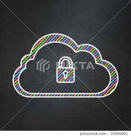 Computing concept: Cloud With Padlock on... - Stock Illustration ...