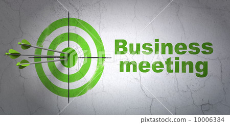 Finance concept: target and Business Meeting on wall background Finance concept: target and Business Meeting on wall background 10006384