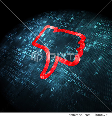 Social network concept: Thumb Down on digital background Social network concept: Thumb Down on digital background 10006740