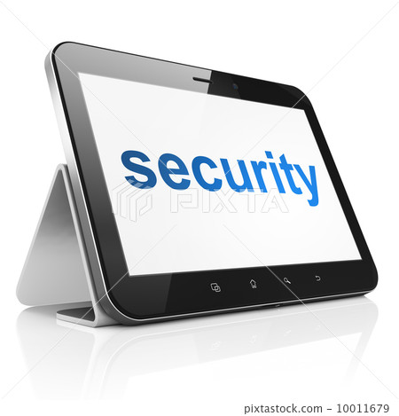 Protection concept: Security on tablet pc computer 10011679
