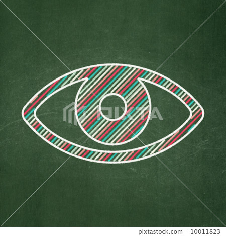 Safety concept: Eye on chalkboard background Safety concept: Eye on chalkboard background 10011823