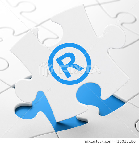 Law concept: Registered on puzzle background 10013196