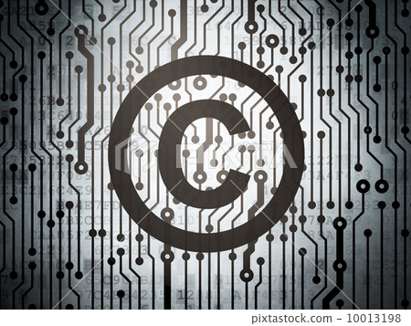 Law concept: circuit board with Copyright Law concept: circuit board with Copyright 10013198