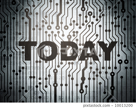 Timeline concept: circuit board with Today Timeline concept: circuit board with Today 10013200