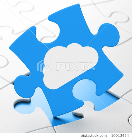 Technology concept: Cloud on puzzle background Technology concept: Cloud on puzzle background 10013454