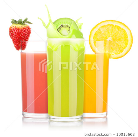 tasty summer fruit drinks in glass with splash 10013608