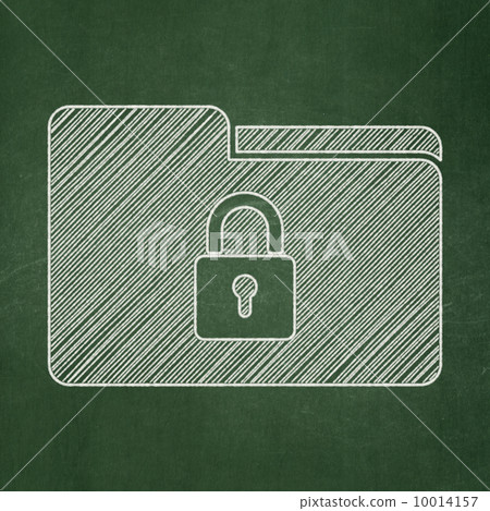 Finance concept: Folder With Lock on chalkboard background 10014157