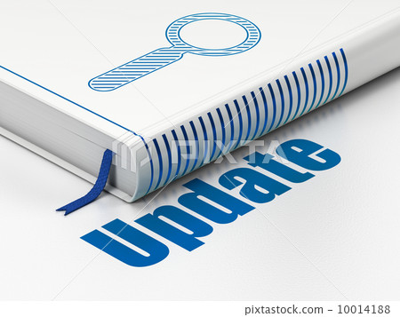 Web development concept: book Search, Update on white background Web development concept: book Search, Update on white background 10014188