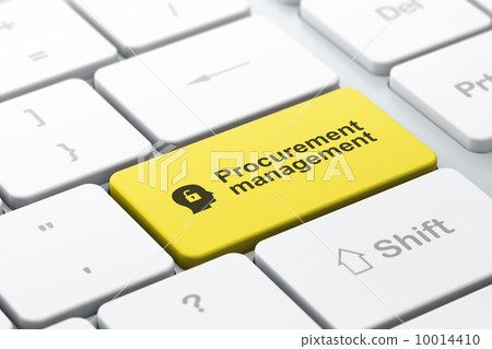 Business concept: Head With Padlock and Procurement Management on keyboard Business concept: Head With Padlock and Procurement Management on keyboard 10014410