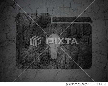 Business concept: Folder With Keyhole on grunge wall background 10014462