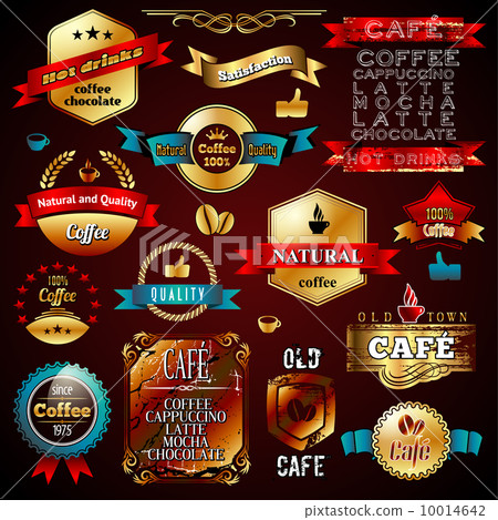 Vector Vintage Gold Commerce Stamps and Label Design Backgrounds Vector Vintage Gold Commerce Stamps and Label Design Backgrounds 10014642