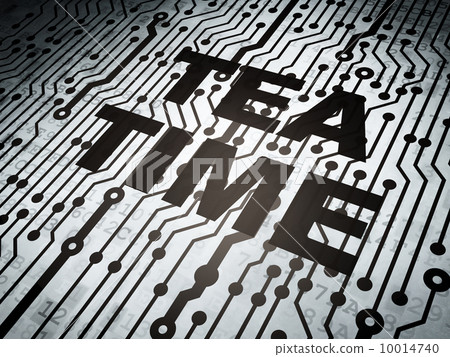 Timeline concept: circuit board with Tea Time Timeline concept: circuit board with Tea Time 10014740