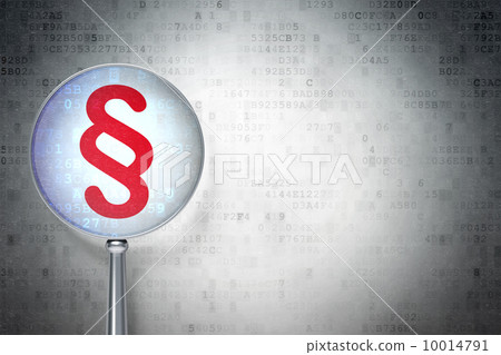 Law concept: Paragraph with optical glass on digital background Law concept: Paragraph with optical glass on digital background 10014791
