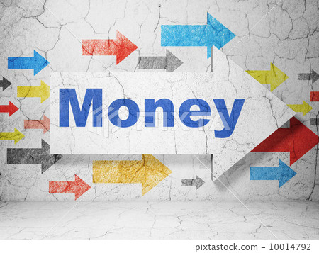 Business concept: arrow with Money on grunge wall background Business concept: arrow with Money on grunge wall background 10014792