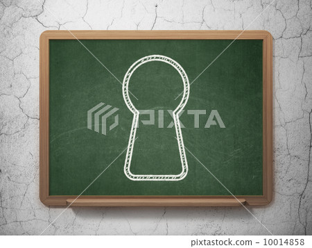 Information concept: Keyhole on chalkboard background Information concept: Keyhole on chalkboard background 10014858