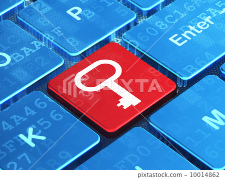 Security concept: Key on computer keyboard background Security concept: Key on computer keyboard background 10014862