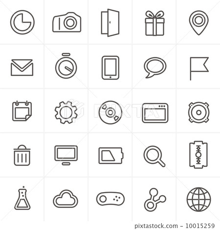 Modern web icons collection isolated on white 10015259