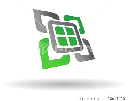 Abstract green and grey symbol Abstract green and grey symbol 10015420