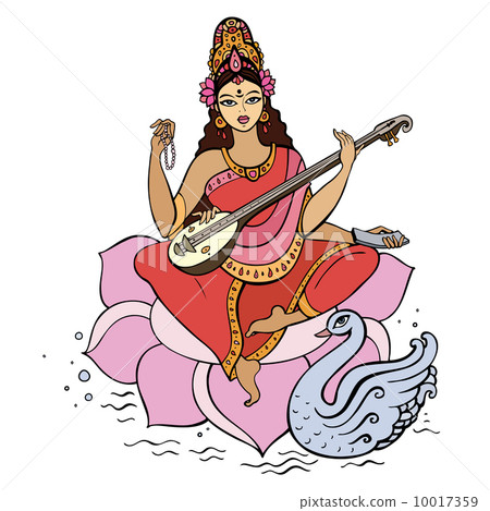 Hindu Goddess Saraswati. Hindu Goddess Saraswati. 10017359