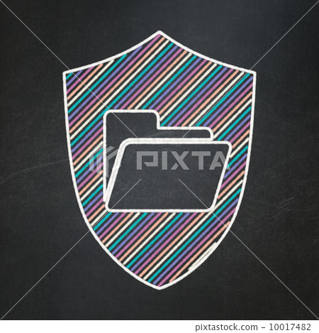 Finance concept: Folder With Shield on chalkboard background Finance concept: Folder With Shield on chalkboard background 10017482