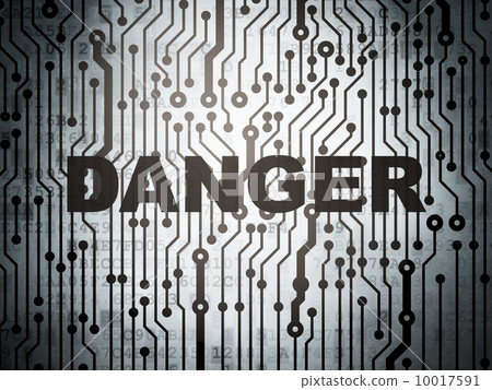 Privacy concept: circuit board with Danger 10017591