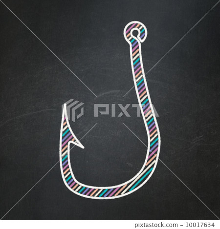 Security concept: Fishing Hook on chalkboard background Security concept: Fishing Hook on chalkboard background 10017634