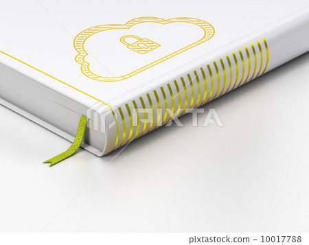 Cloud computing concept: closed book, Cloud With Padlock on white background Cloud computing concept: closed book, Cloud With Padlock on white background 10017788