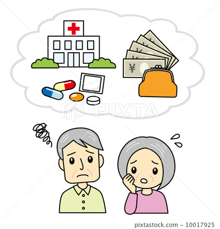 An old couple suffering from medical expenses An old couple suffering from medical expenses 10017925