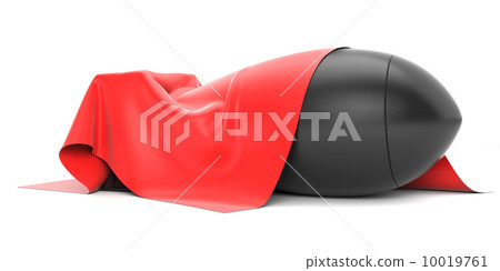 Bomb covered from above a red silk cloth 10019761
